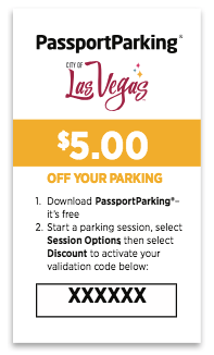 Las Vegas Parking Validation Card